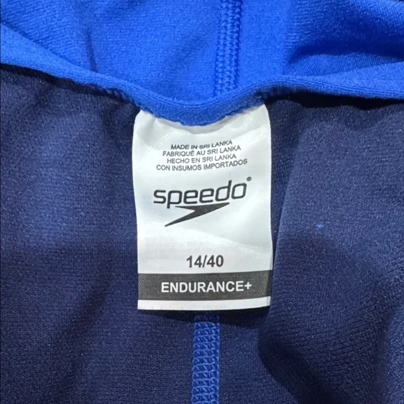 Speedo Swimsuit One Piece Endurance+ Cross Back Solid Team Blue 40 14 NWT - Picture 8 of 9